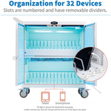 Eaton Tripp Lite Series Safe-IT Multi-Device UV Charging Cart, Hospital-Grade, 32 USB Ports, iPad and Android Tablets, Antimicrobial, White