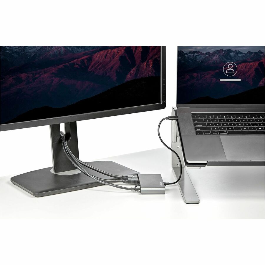 StarTech.com Thunderbolt 3 Mini Dock - Portable Dual Monitor TB3 Laptop Docking Station HDMI 4K 60Hz - 2x USB-A & GbE - 28cm (11") cable