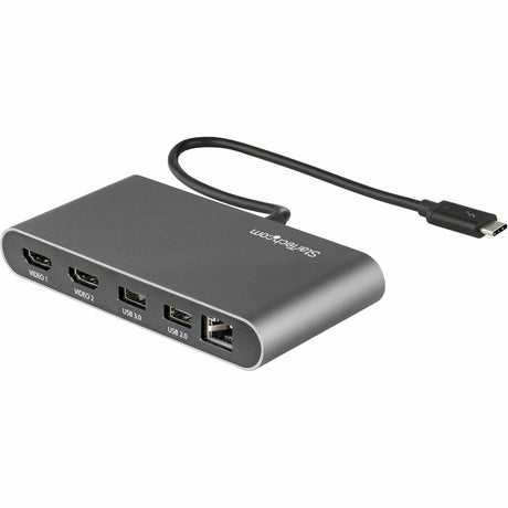StarTech.com Thunderbolt 3 Mini Dock - Portable Dual Monitor TB3 Laptop Docking Station HDMI 4K 60Hz - 2x USB-A & GbE - 28cm (11") cable