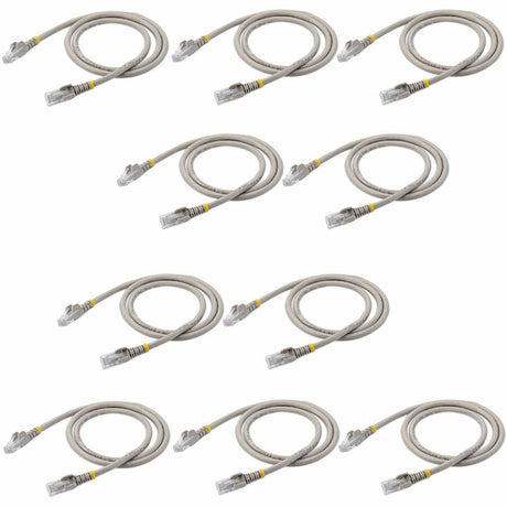 StarTech.com 3 ft. CAT6 Ethernet Cable - 10 Pack - ETL Verified - Gray CAT6 Patch Cord - Snagless RJ45 Connectors - 24 AWG - UTP