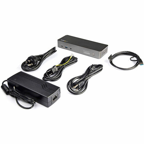 StarTech.com USB-C & USB-A Dock, Hybrid Triple Monitor Laptop Docking Station DisplayPort & HDMI 4K 60Hz/85W PD/6x USB/GbE, TAA
