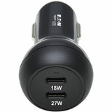 Eaton Tripp Lite Series Dual-Port USB-C Car Charger with 45W PD Charging - USB-C (27W), USB-C (18W), Black