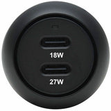 Eaton Tripp Lite Series Dual-Port USB-C Car Charger with 45W PD Charging - USB-C (27W), USB-C (18W), Black