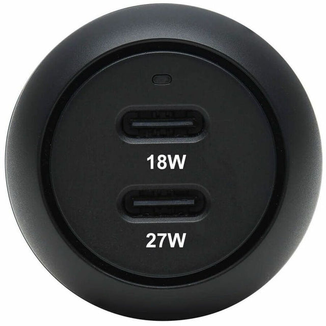 Eaton Tripp Lite Series Dual-Port USB-C Car Charger with 45W PD Charging - USB-C (27W), USB-C (18W), Black