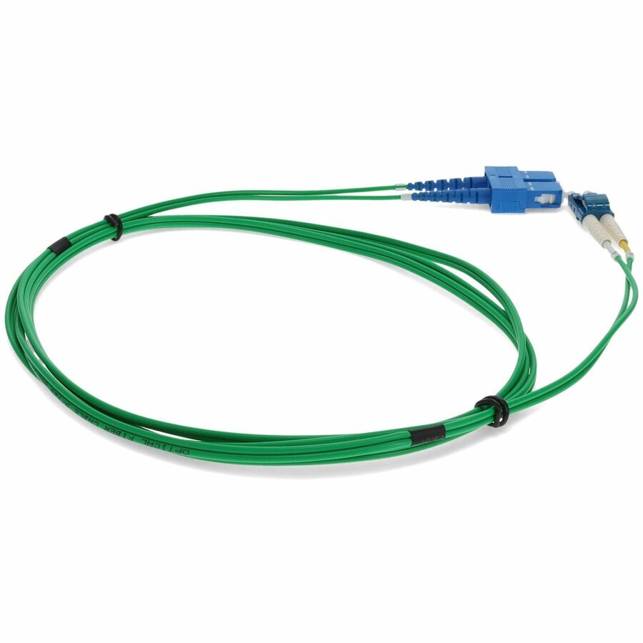 AddOn 7m LC (Male) to SC (Male) Green OS2 Duplex Fiber OFNR (Riser-Rated) Patch Cable