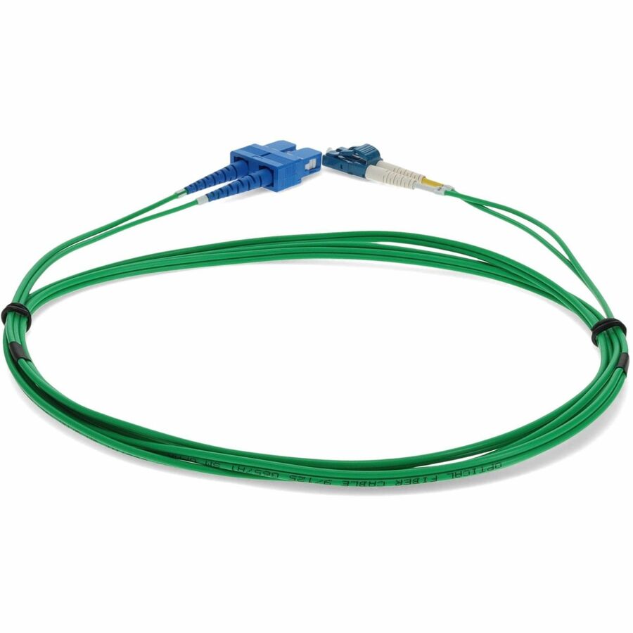 AddOn 7m LC (Male) to SC (Male) Green OS2 Duplex Fiber OFNR (Riser-Rated) Patch Cable