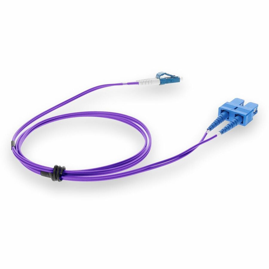AddOn 7m LC (Male) to SC (Male) Purple OS2 Duplex Fiber OFNR (Riser-Rated) Patch Cable
