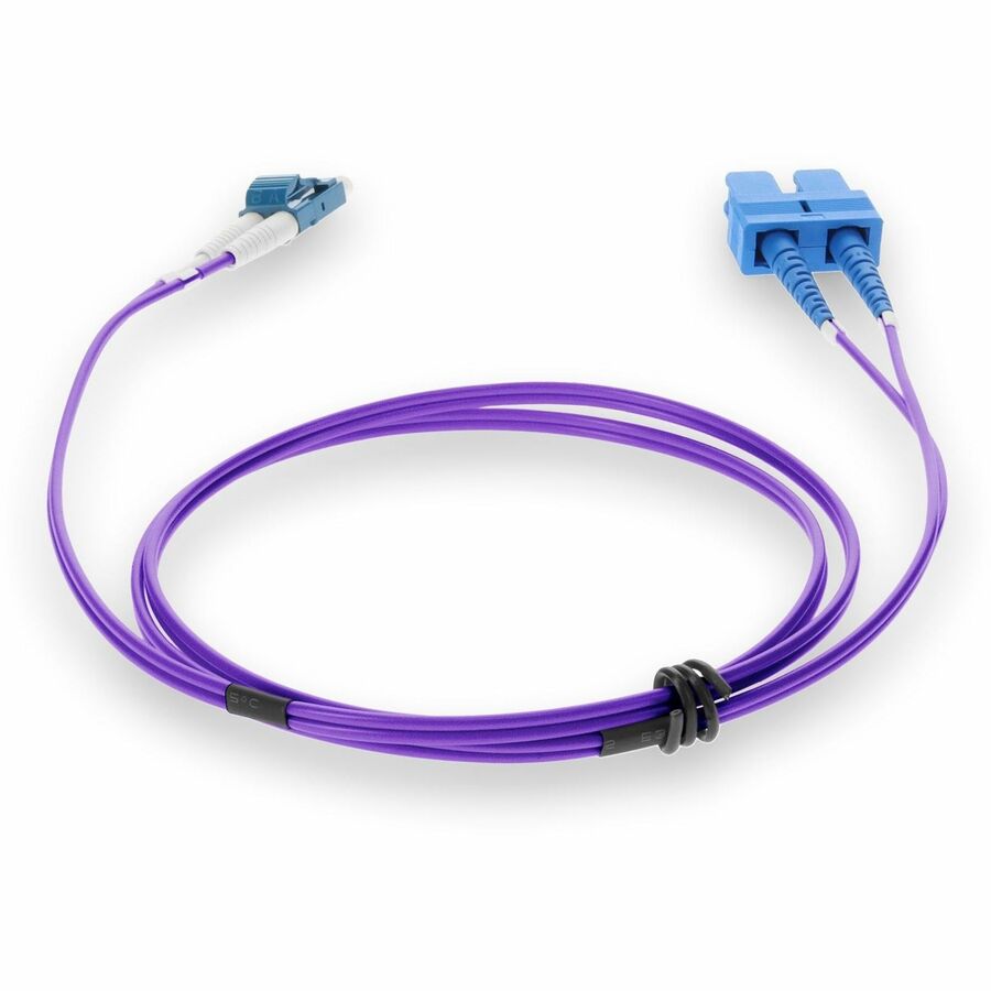 AddOn 7m LC (Male) to SC (Male) Purple OS2 Duplex Fiber OFNR (Riser-Rated) Patch Cable