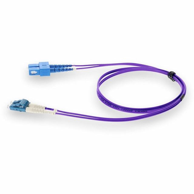 AddOn 7m LC (Male) to SC (Male) Purple OS2 Duplex Fiber OFNR (Riser-Rated) Patch Cable