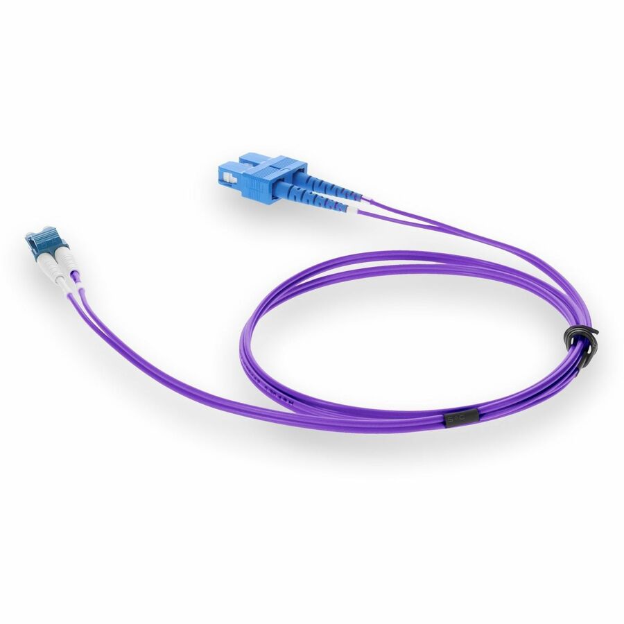 AddOn 7m LC (Male) to SC (Male) Purple OS2 Duplex Fiber OFNR (Riser-Rated) Patch Cable