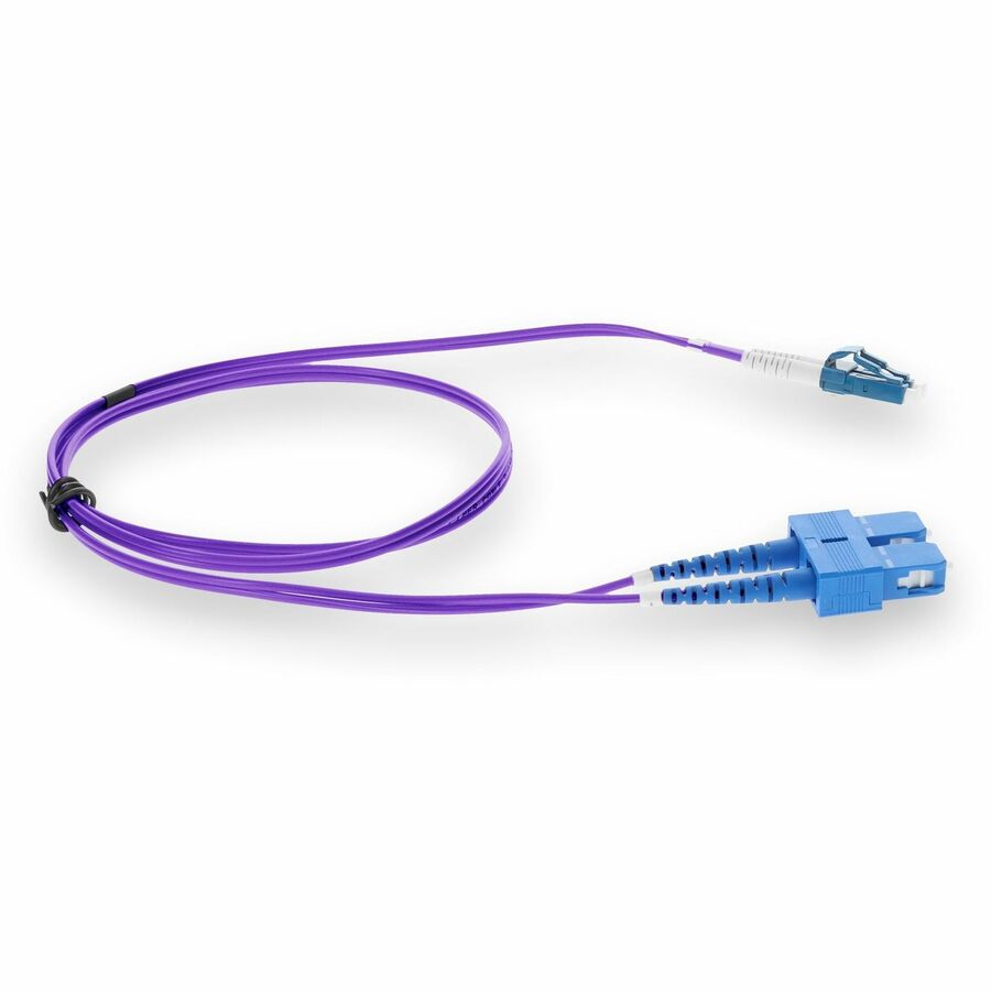 AddOn 7m LC (Male) to SC (Male) Purple OS2 Duplex Fiber OFNR (Riser-Rated) Patch Cable