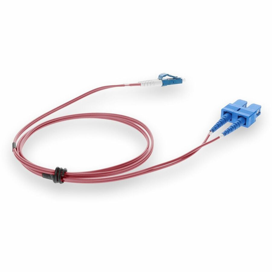 AddOn 7m LC (Male) to SC (Male) Pink OS2 Duplex Fiber OFNR (Riser-Rated) Patch Cable