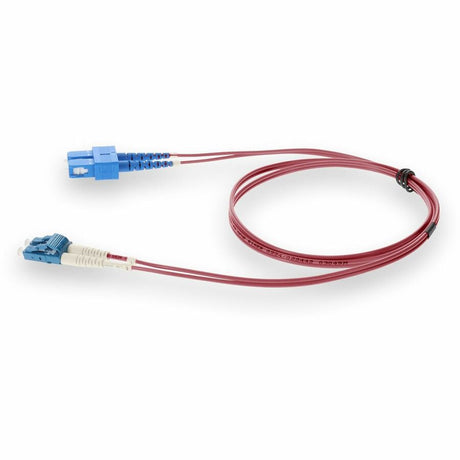 AddOn 7m LC (Male) to SC (Male) Pink OS2 Duplex Fiber OFNR (Riser-Rated) Patch Cable