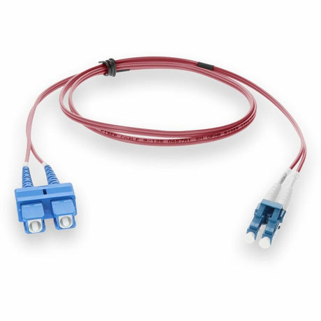 AddOn 7m LC (Male) to SC (Male) Pink OS2 Duplex Fiber OFNR (Riser-Rated) Patch Cable