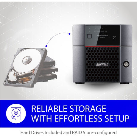 BUFFALO TeraStation 3220 2-Bay SMB 8TB (2x4TB) Desktop NAS Storage w/ Hard Drives Included
