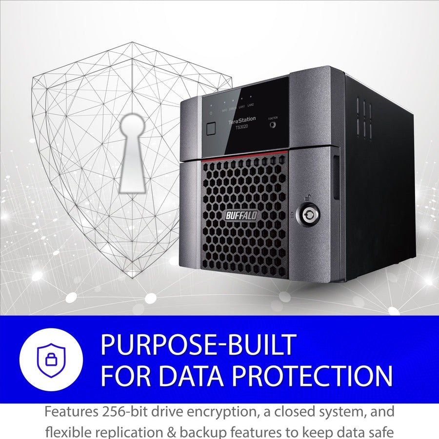 BUFFALO TeraStation 3220 2-Bay SMB 8TB (2x4TB) Desktop NAS Storage w/ Hard Drives Included