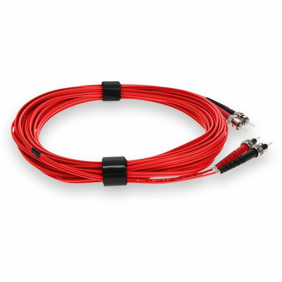 AddOn 3m ST (Male) to ST (Male) Red OM3 Duplex Fiber OFNR (Riser-Rated) Patch Cable