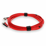 AddOn 3m ST (Male) to ST (Male) Red OM3 Duplex Fiber OFNR (Riser-Rated) Patch Cable