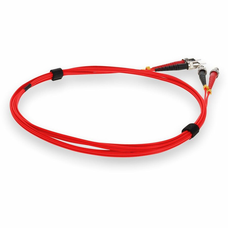 AddOn 3m ST (Male) to ST (Male) Red OM1 Duplex Plenum-Rated Fiber Patch Cable