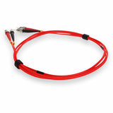 AddOn 3m ST (Male) to ST (Male) Red OM1 Duplex Plenum-Rated Fiber Patch Cable