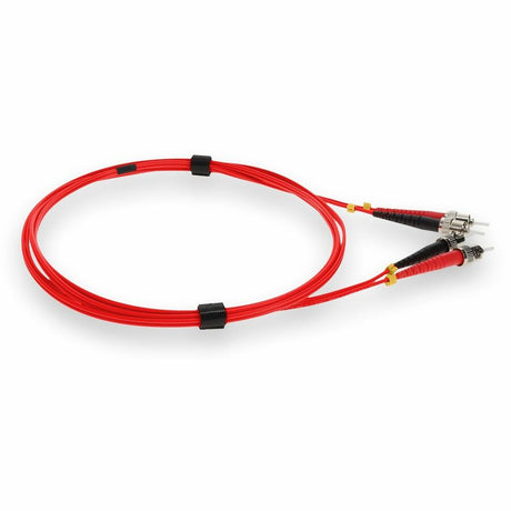 AddOn 3m ST (Male) to ST (Male) Red OM1 Duplex Plenum-Rated Fiber Patch Cable