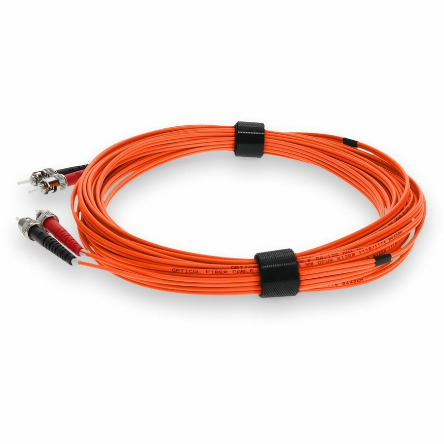 AddOn 5m ST (Male) to ST (Male) Orange OM3 Duplex Plenum-Rated Fiber Patch Cable