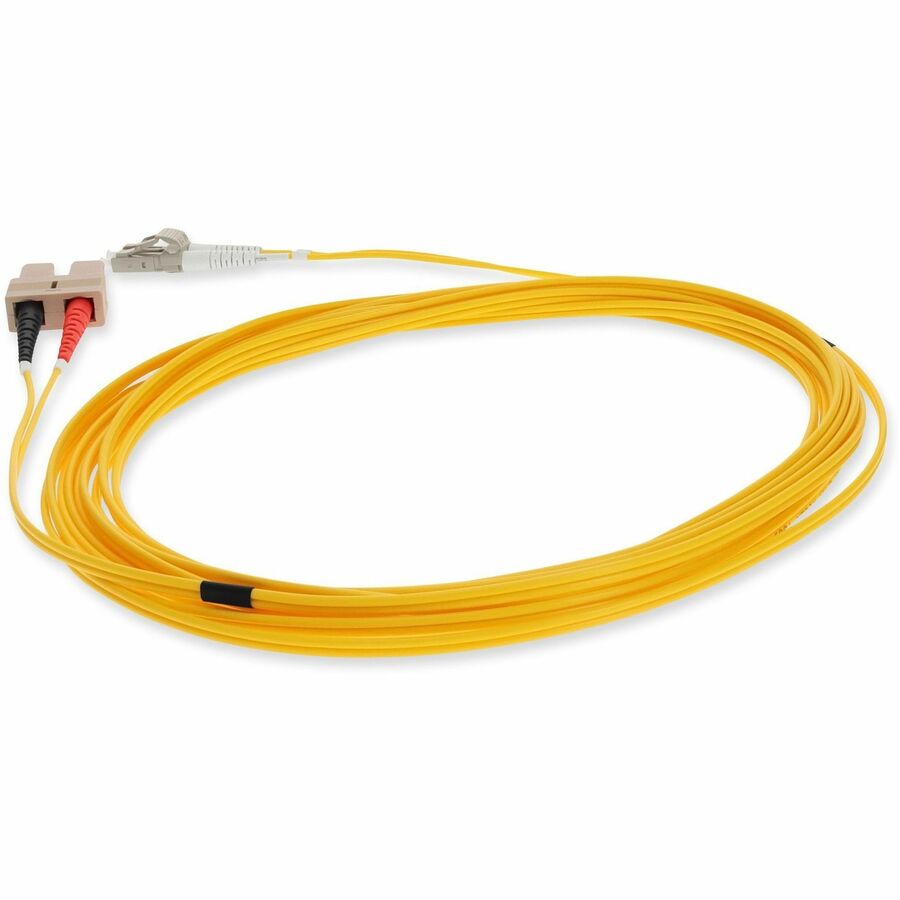 AddOn 3m LC (Male) to SC (Male) Yellow OM1 Duplex Fiber OFNR (Riser-Rated) Patch Cable