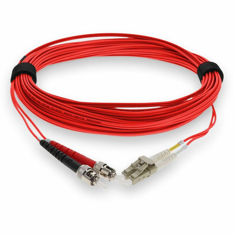 AddOn 5m LC (Male) to ST (Male) Red OM3 Duplex Plenum-Rated Fiber Patch Cable
