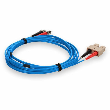 AddOn 3m SC (Male) to ST (Male) Blue OM1 Duplex PVC Fiber Patch Cable