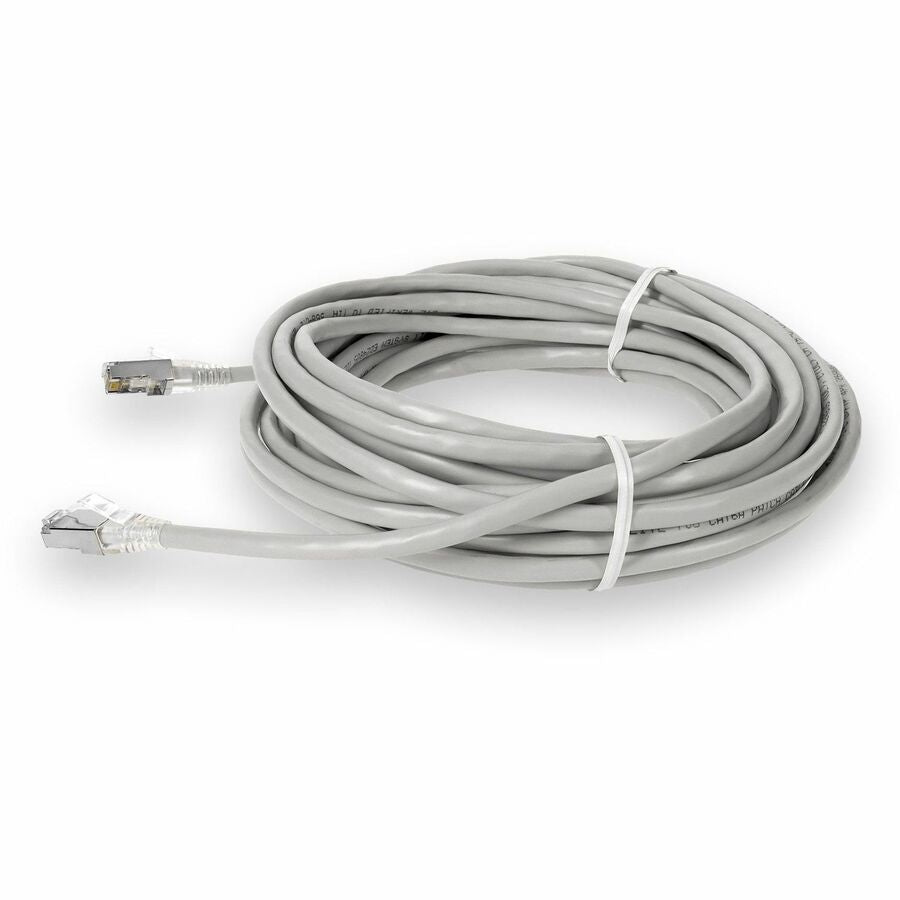 AddOn 50ft RJ-45 (Male) to RJ-45 (Male) White Cat6A STP PVC Copper Patch Cable