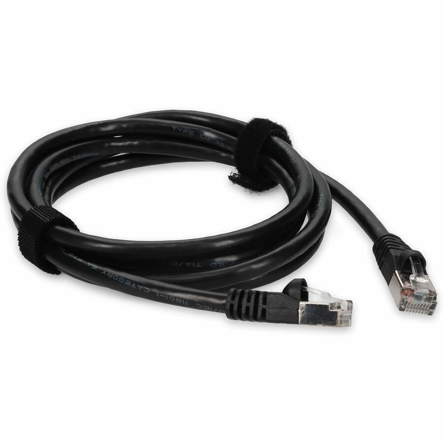 AddOn 6ft RJ-45 (Male) to RJ-45 (Male) Black Snagless Cat6A STP PVC Copper Patch Cable