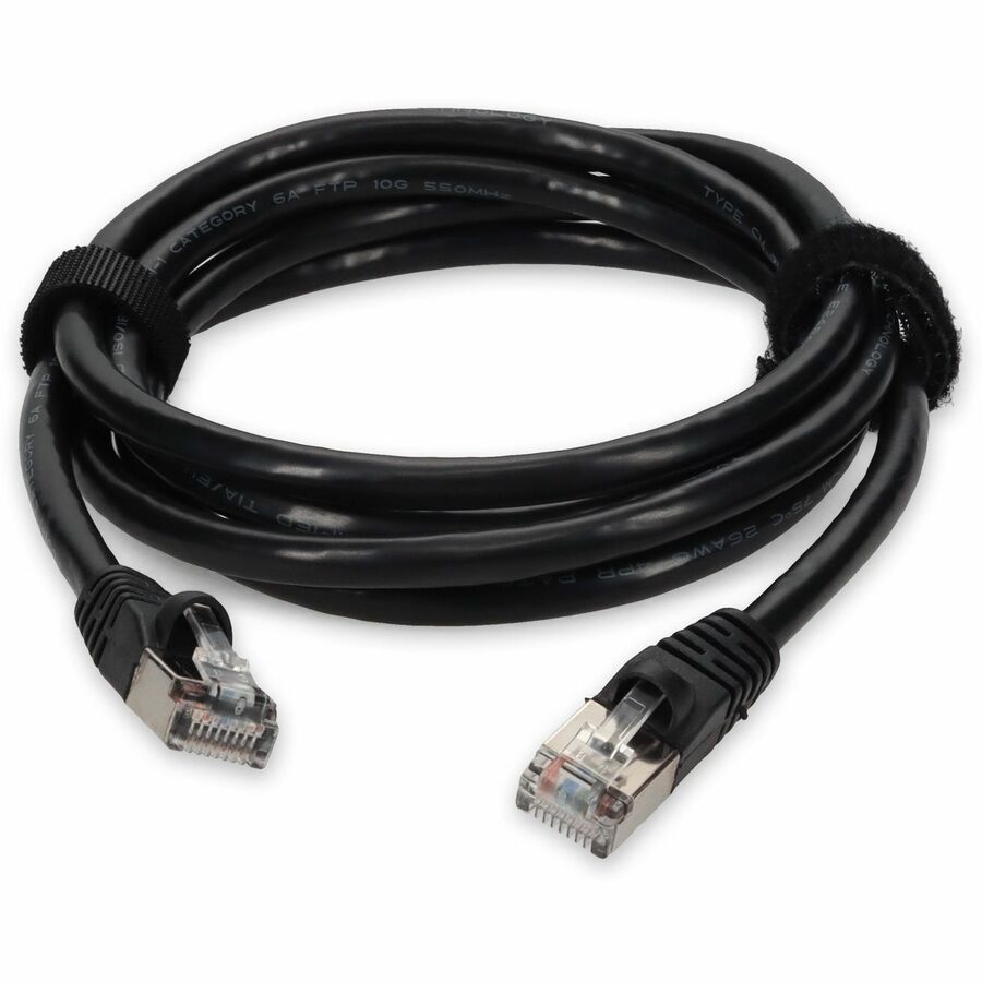AddOn 6ft RJ-45 (Male) to RJ-45 (Male) Black Snagless Cat6A STP PVC Copper Patch Cable
