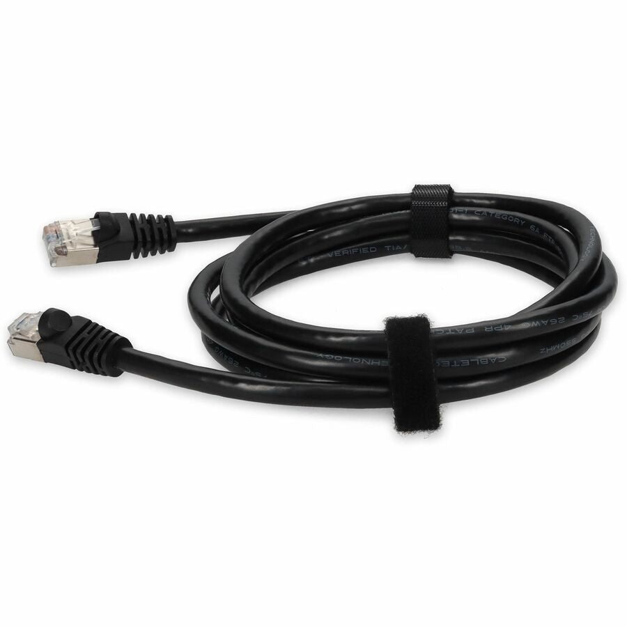 AddOn 6ft RJ-45 (Male) to RJ-45 (Male) Black Snagless Cat6A STP PVC Copper Patch Cable