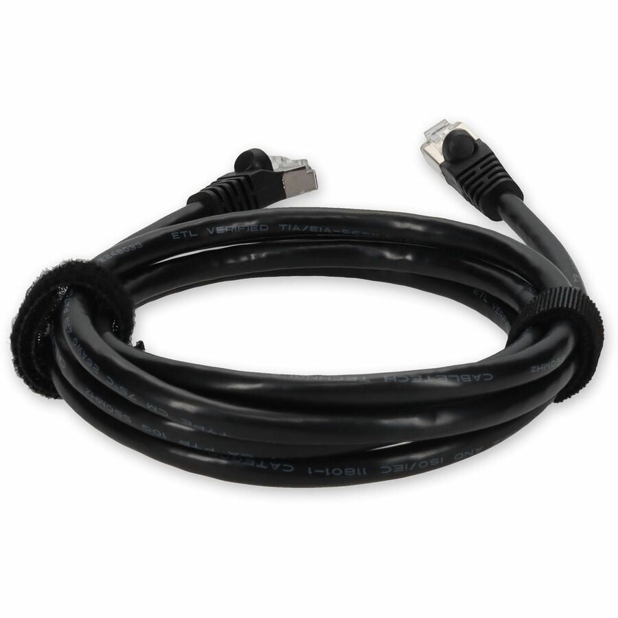 AddOn 6ft RJ-45 (Male) to RJ-45 (Male) Black Snagless Cat6A STP PVC Copper Patch Cable