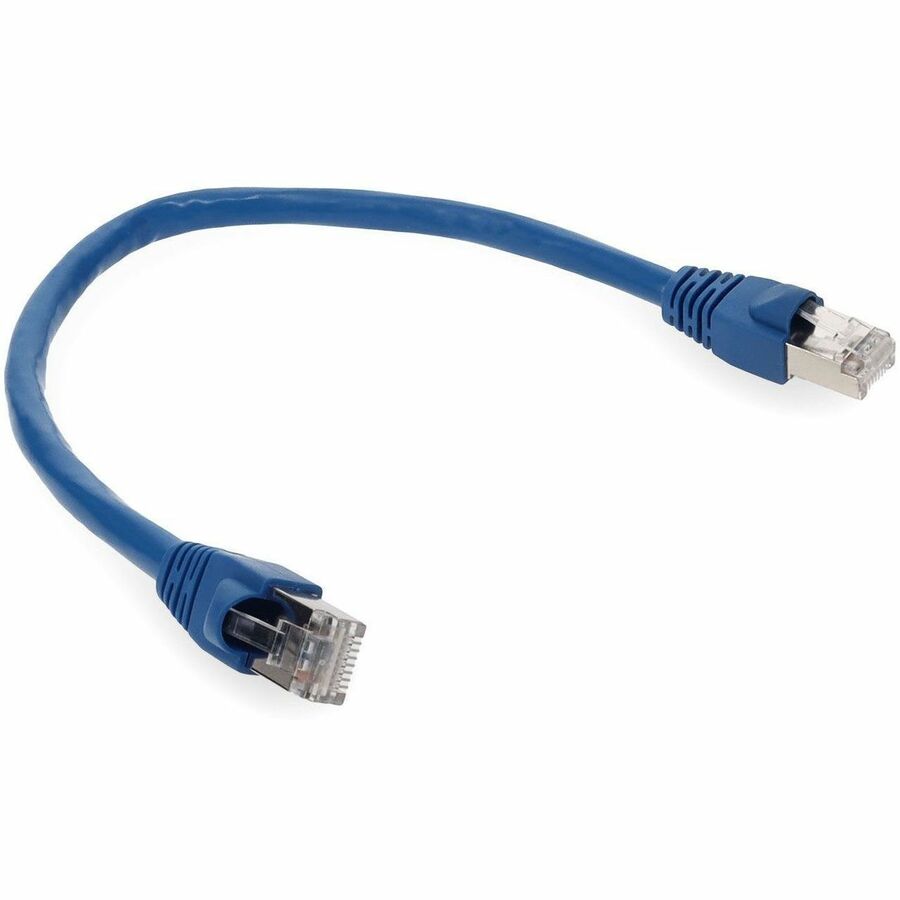 AddOn 5ft RJ-45 (Male) to RJ-45 (Male) Blue Snagless Cat6A STP PVC Copper Patch Cable