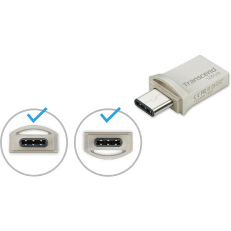 Transcend 128GB JetFlash 890 USB 3.1 (Gen 1) Type A USB Type C On-The-Go Flash Drive