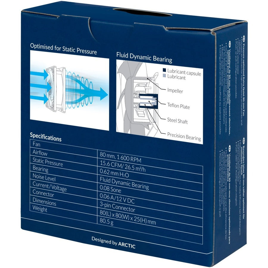 Arctic P8 Silent Pressure-optimised Extra Quiet 80 mm Fan