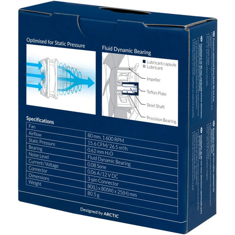 Arctic P8 Silent Pressure-optimised Extra Quiet 80 mm Fan