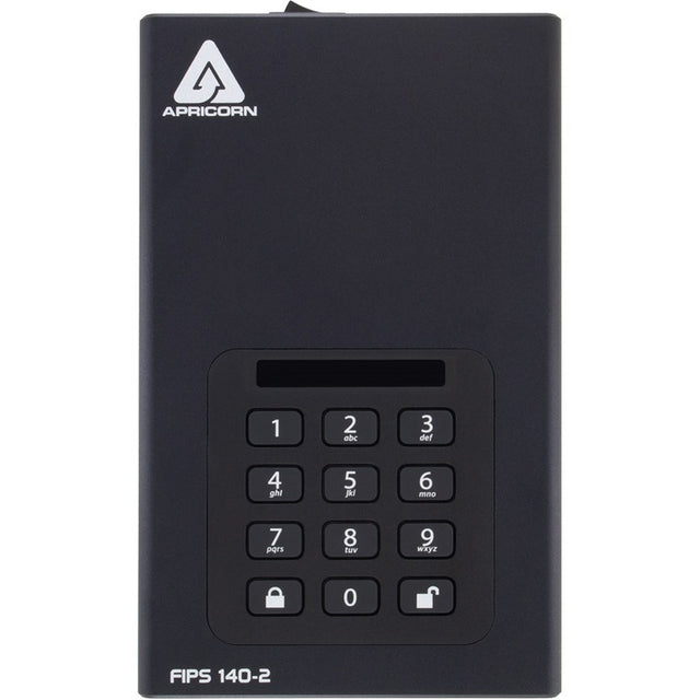 Apricorn Aegis Padlock DT FIPS ADT-3PL256F-18TB 18 TB Desktop Hard Drive - External - Black - TAA Compliant