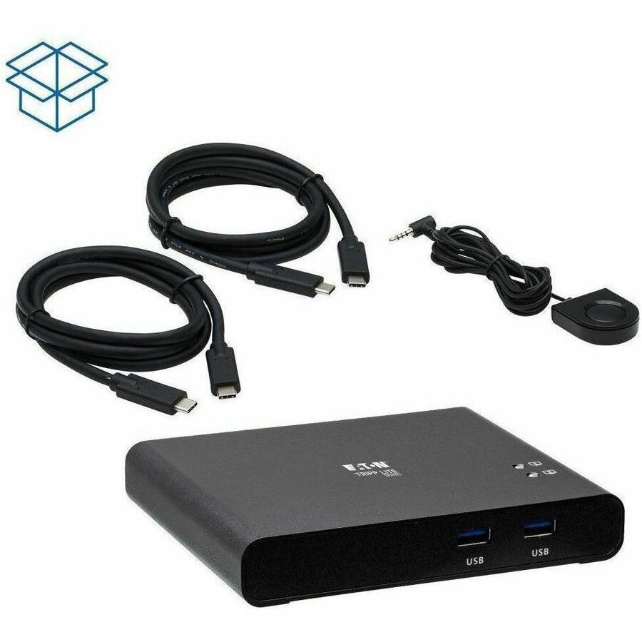 Eaton Tripp Lite Series 2-Port USB-C KVM Dock - 4K HDMI, USB 3.2 Gen 1, USB-A Hub, Remote Selector, 85W PD Charging, Black, TAA