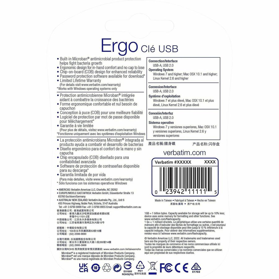16GB Ergo USB Flash Drive - Black
