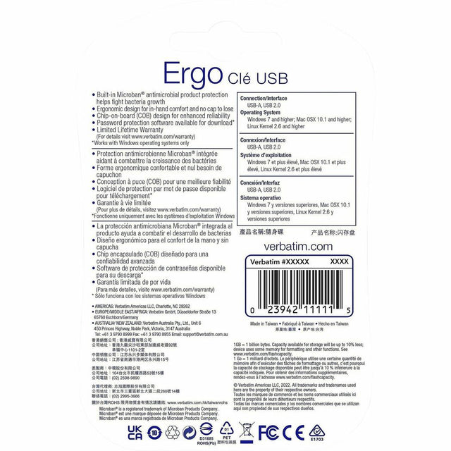 Verbatim 32GB Ergo USB Flash Drive - Black