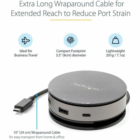 StarTech.com USB C Multiport Adapter - USB Type-C 10Gbps Mini Dock 4K 60Hz HDMI/DisplayPort/1080p VGA - 75W PD Passthrough, USB Hub & GbE