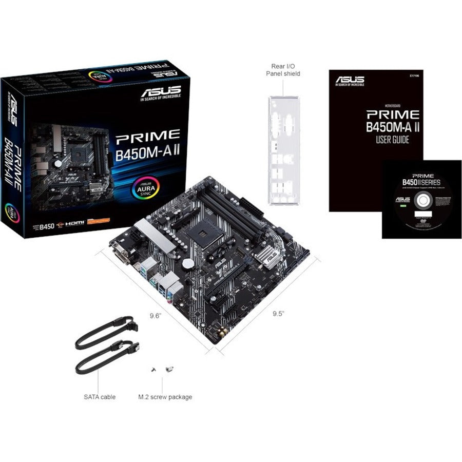 Asus Prime B450M-A II Desktop Motherboard - AMD B450 Chipset - Socket AM4 - Micro ATX
