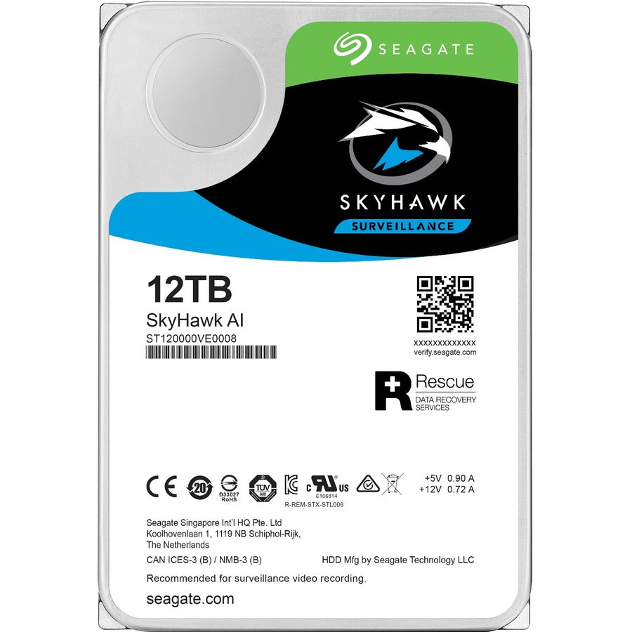 Seagate SkyHawk AI ST12000VE001 12 TB Hard Drive - 3.5" Internal - SATA (SATA/600)