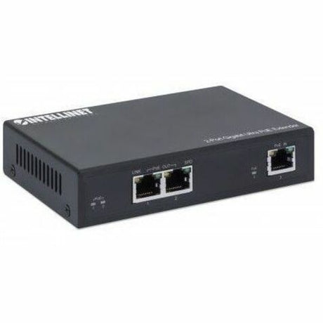 Intellinet 2-Port Gigabit Ultra PoE Extender, Adds up to 100 m (328 ft.) to PoE Range, PoE Power Budget 60 W, Two PSE Ports with 30 W Output Each, IEEE 802.3bt/at/af Compliant, Metal Housing