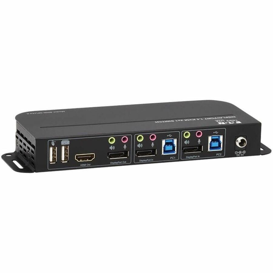 Eaton Tripp Lite Series 2-Port DisplayPort/USB KVM Switch - 4K 60 Hz, HDR, HDCP 2.2, IR, DP 1.4, USB Sharing, USB 3.0 Cables
