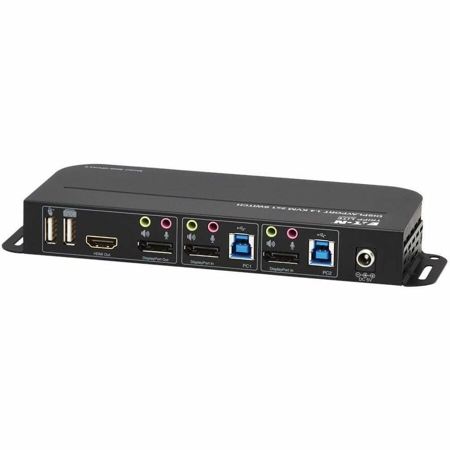 Eaton Tripp Lite Series 2-Port DisplayPort/USB KVM Switch - 4K 60 Hz, HDR, HDCP 2.2, IR, DP 1.4, USB Sharing, USB 3.0 Cables