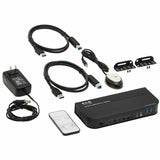 Eaton Tripp Lite Series 2-Port HDMI/USB KVM Switch - 4K 60 Hz, HDR, HDCP 2.2, IR, USB Sharing, USB 3.0 Cables