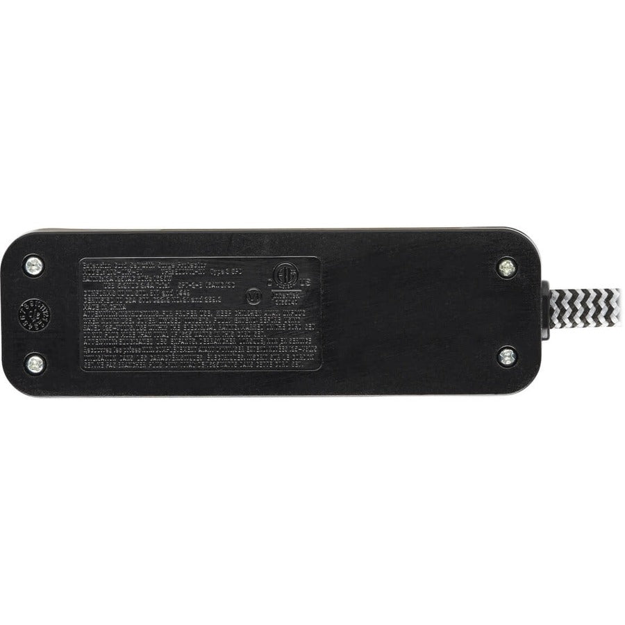 Eaton Tripp Lite Series 1-Outlet Surge Protector with 2 USB Ports (2.1A Shared) - 4 ft. Cord, 5-15P Plug, 450 Joules, Black